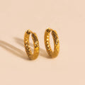 Hammered Rounded Huggie Hoop Earrings 8