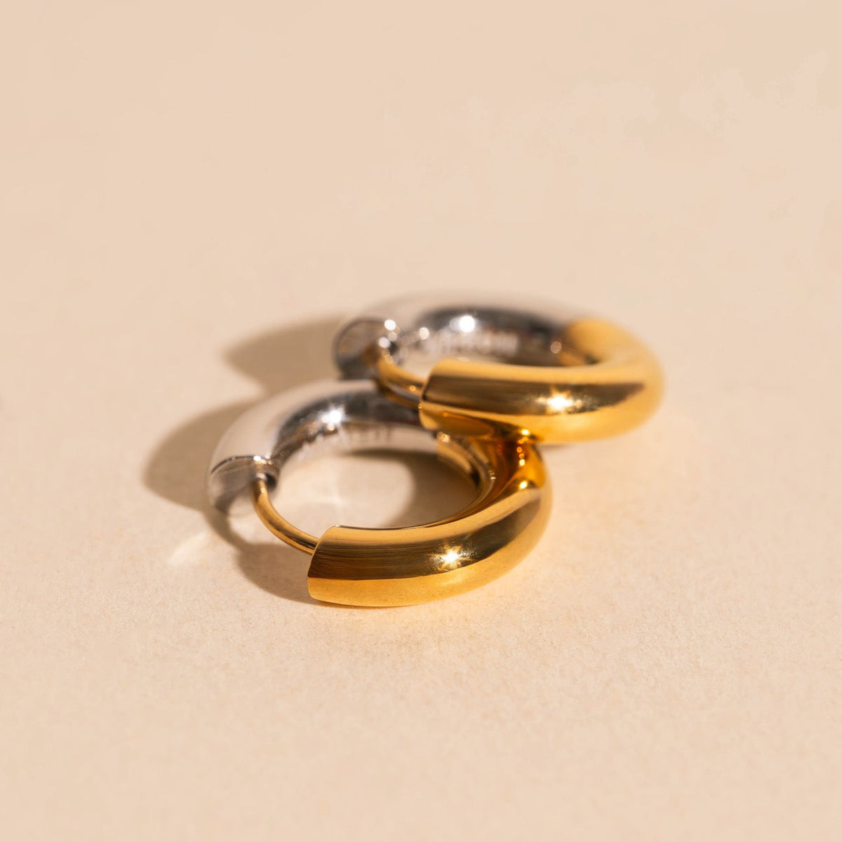 Chunky Rounded Huggie Hoop Earrings