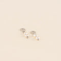 Stacked Natural Pearl Huggie Hoop Charms 4
