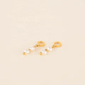 Stacked Natural Pearl Huggie Hoop Charms 1