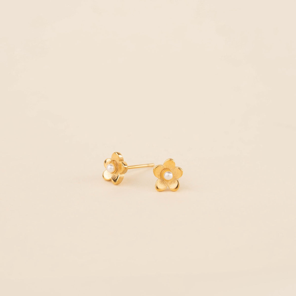 Mini Pearl Flower Stud Earrings