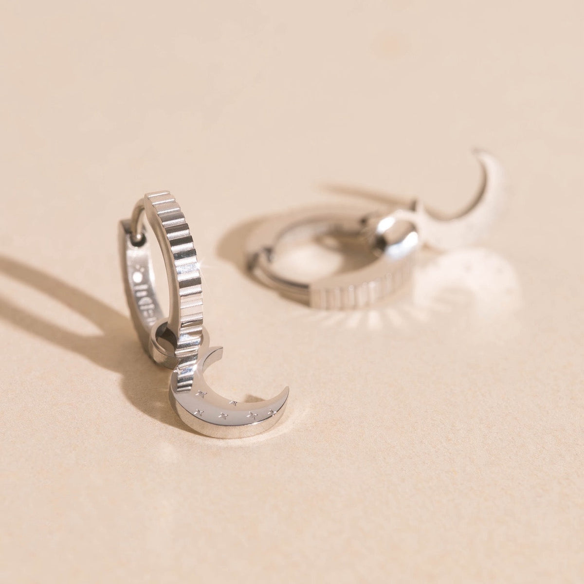 Moon Huggie Hoop Charms