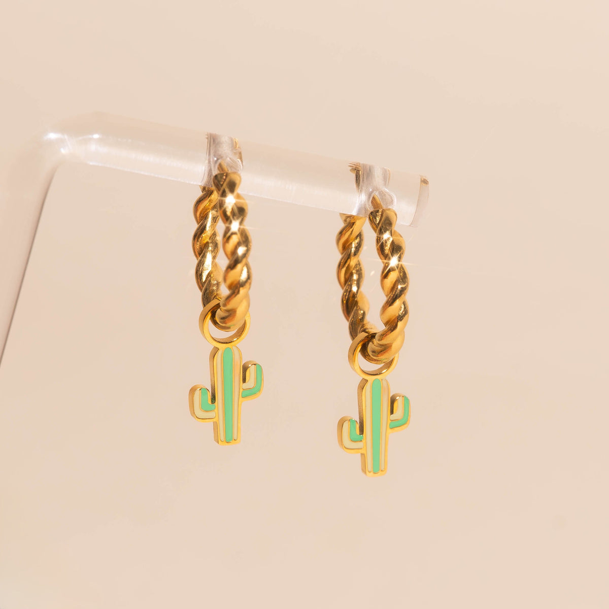 Cactus Huggie Hoop Charms