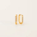 Crystal Oblong Huggie Hoop Earrings 4