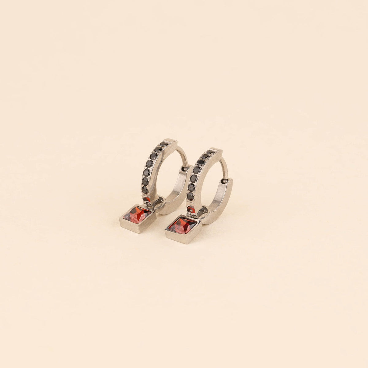 July Birthstone Huggie Hoop Charms