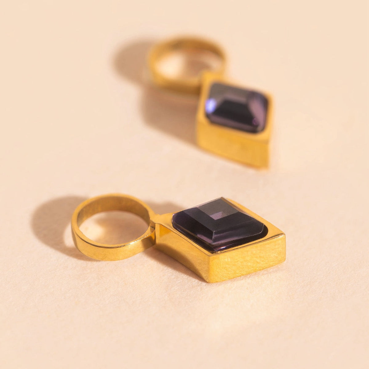 February Birthstone Huggie Hoop Charms