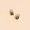 May Birthstone Huggie Hoop Charms 1