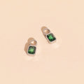 May Birthstone Huggie Hoop Charms 3
