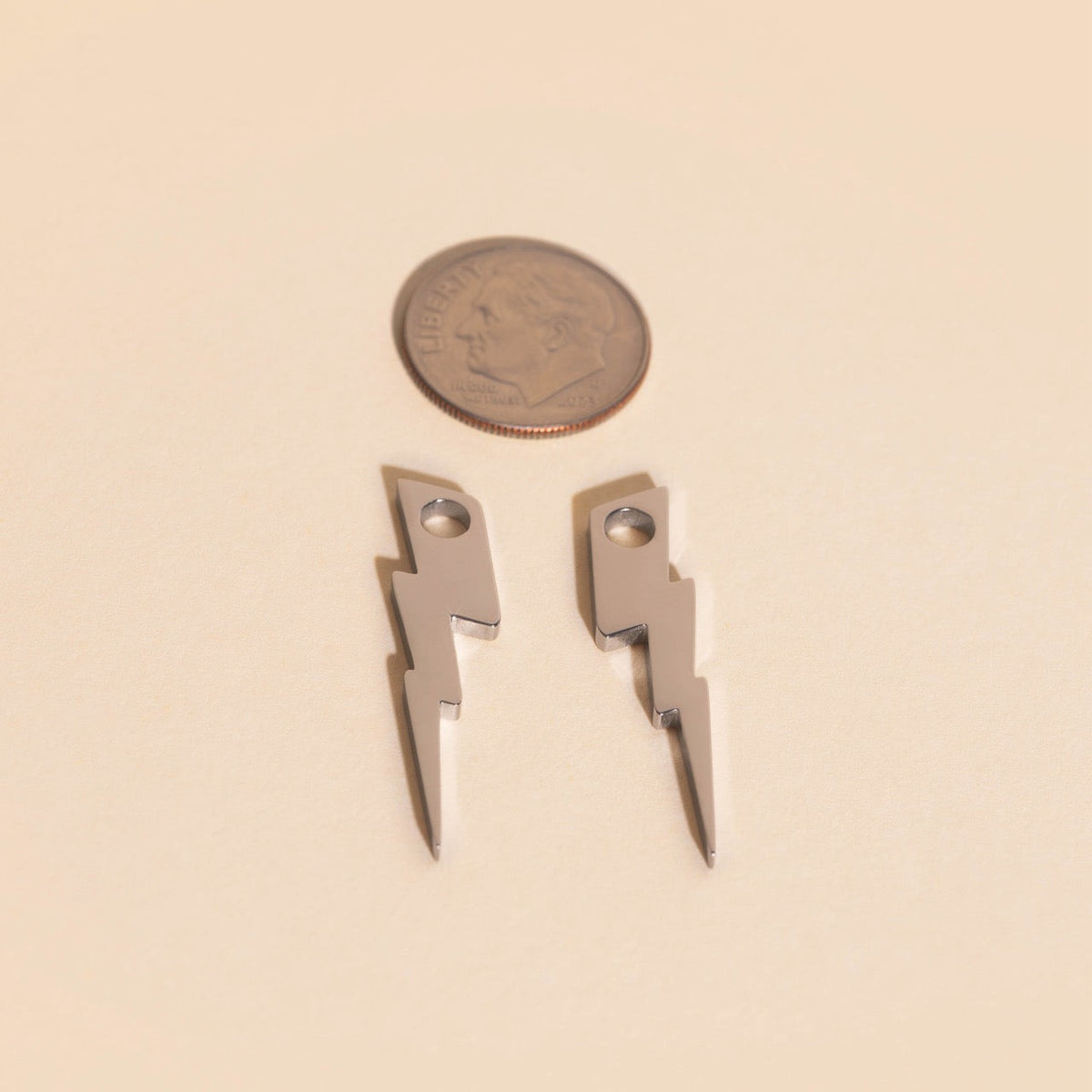 Lightning Bolt Huggie Hoop Charms