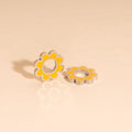 Yellow Flower Huggie Hoop Charms 1