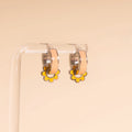 Yellow Flower Huggie Hoop Charms 2