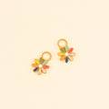 Rainbow Daisy Huggie Hoop Charms 1
