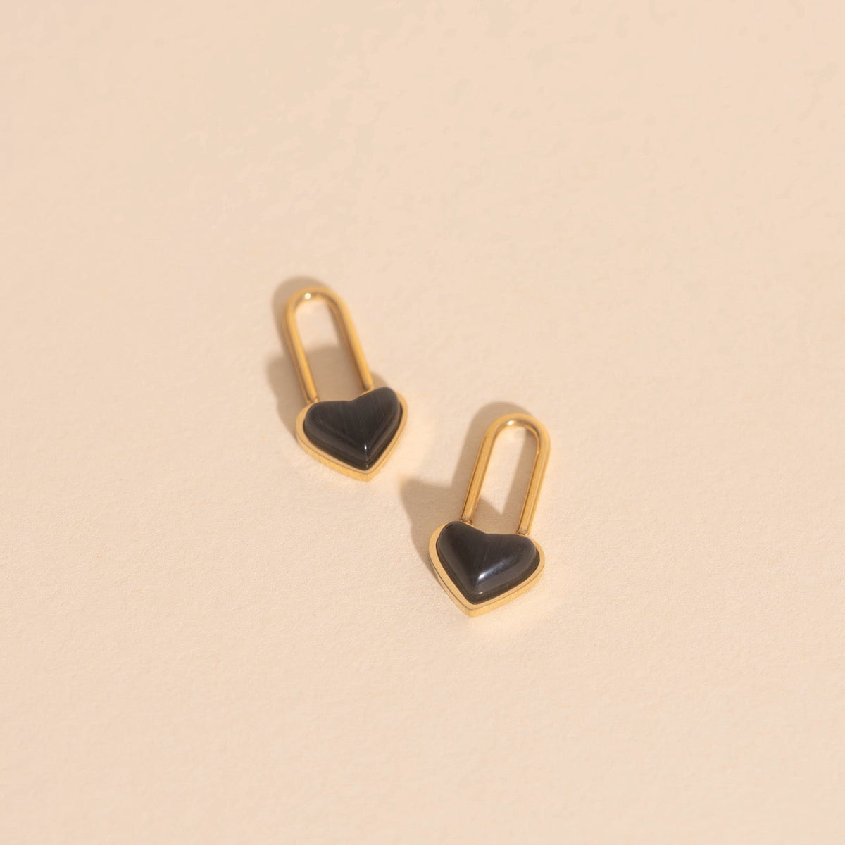 Paperclip Heart Huggie Hoop Charms