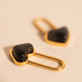 Paperclip Heart Huggie Hoop Charms 1