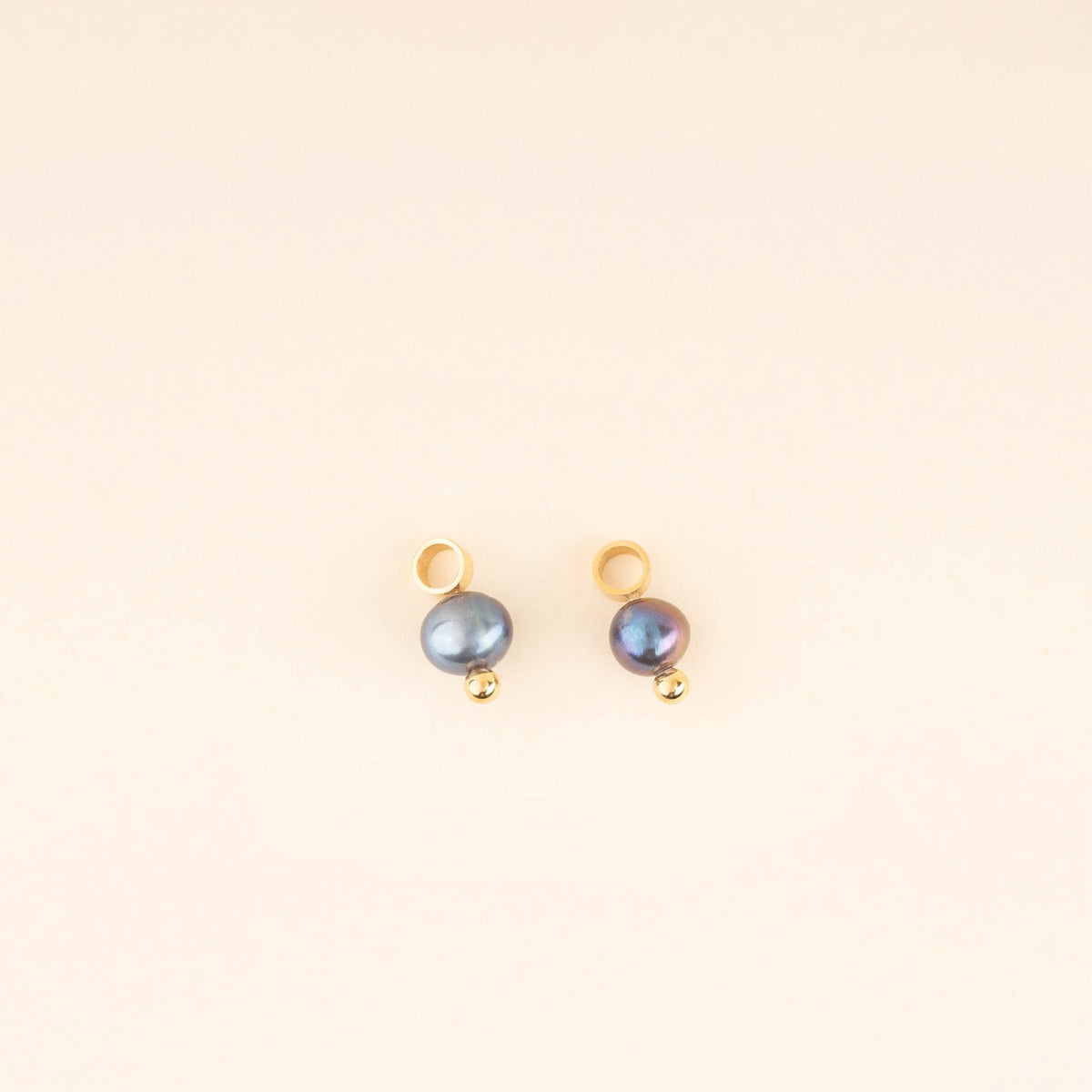 Natural Pearl Huggie Hoop Charms