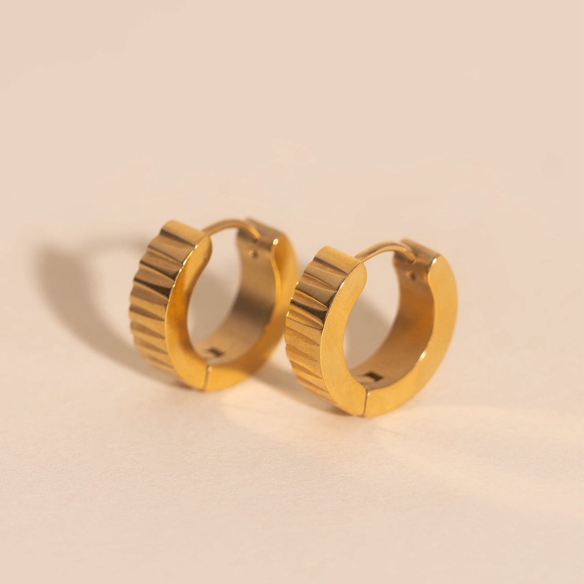 Textured Chunky Huggie Hoop Earrings