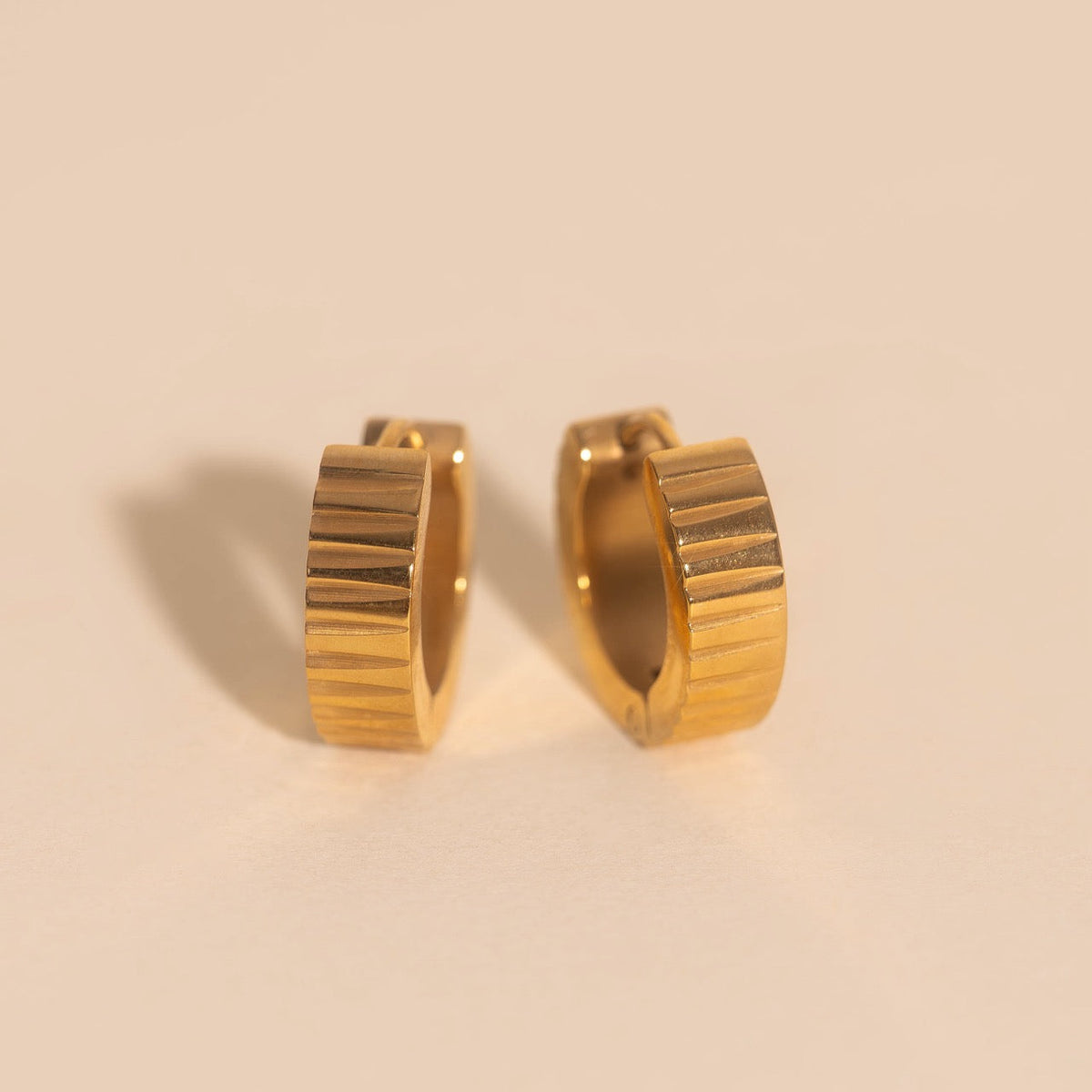 Textured Chunky Huggie Hoop Earrings