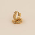 Dotted Chunky Huggie Hoop Earrings 2