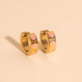 Flower Chunky Huggie Hoop Earrings 8