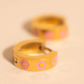 Flower Chunky Huggie Hoop Earrings 1