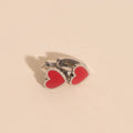 Red Heart 3D Huggie Hoop Earrings 2
