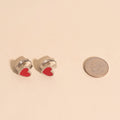 Red Heart 3D Huggie Hoop Earrings 4