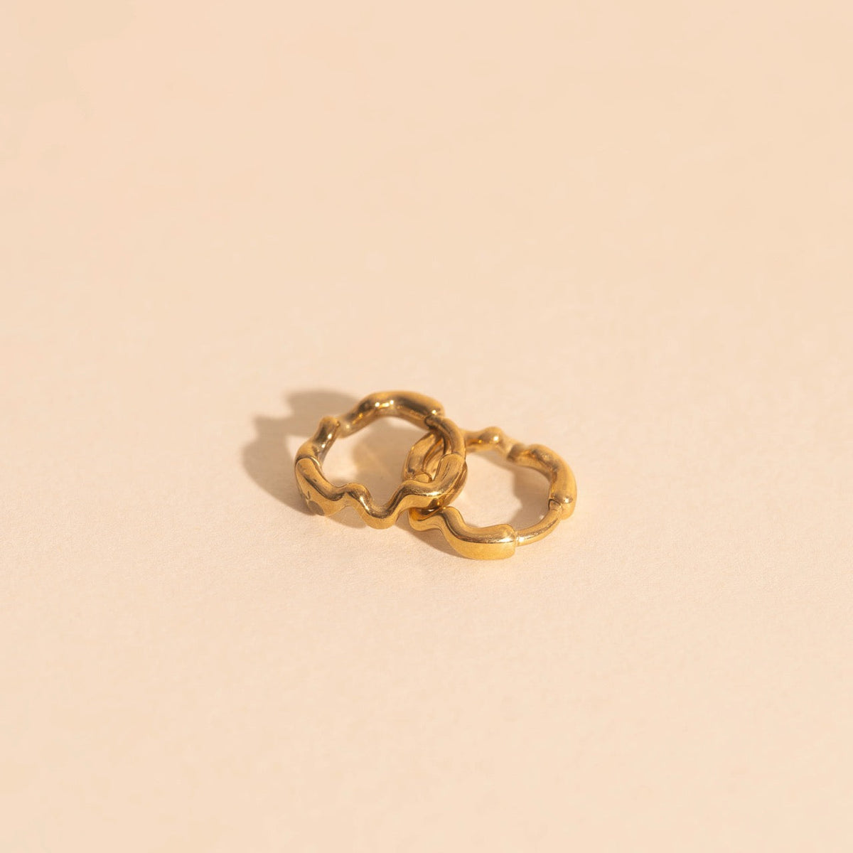 Squiggly Rounded Huggie Hoop Earrings