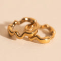 Squiggly Rounded Huggie Hoop Earrings 3