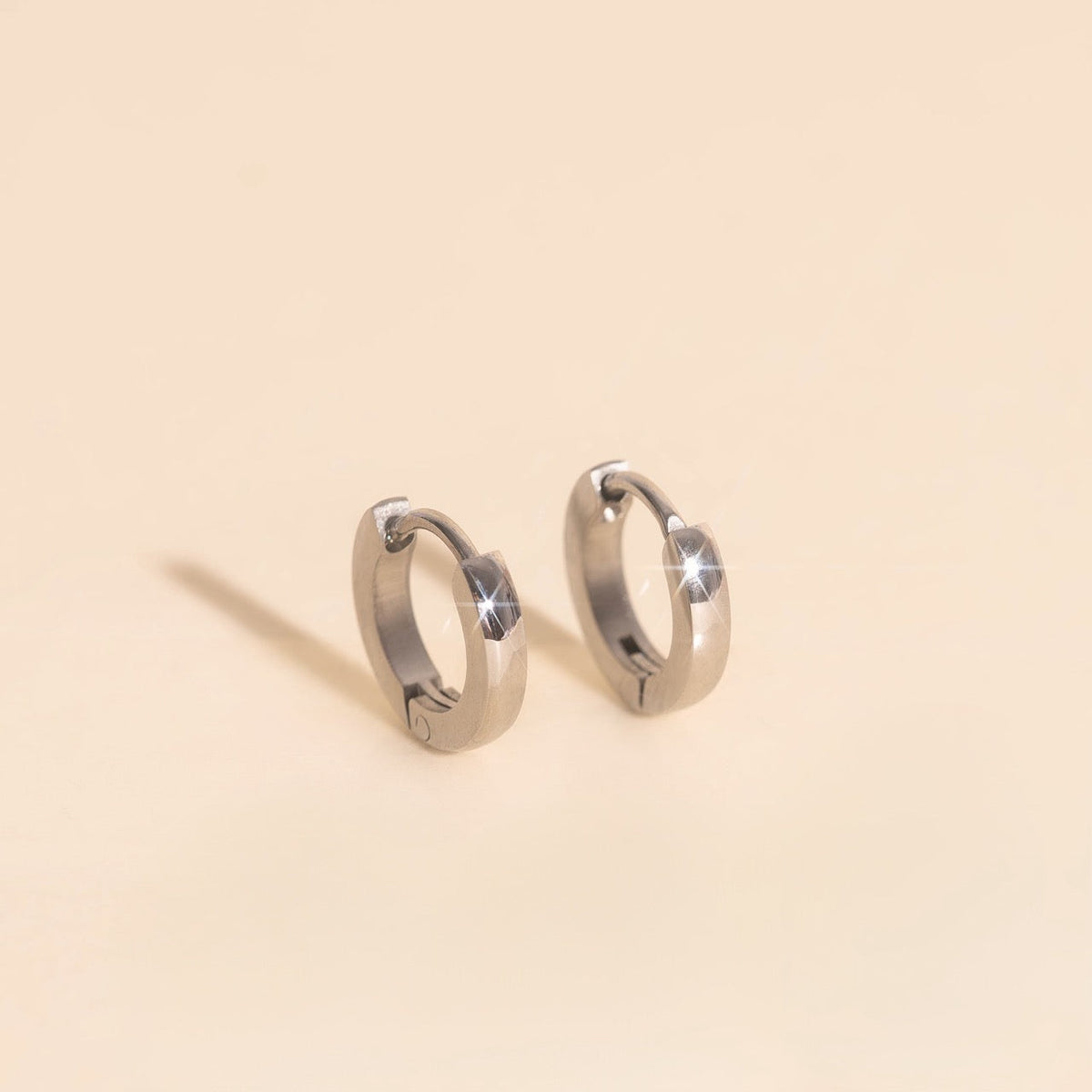 Smooth Tiny Huggie Hoop Earrings