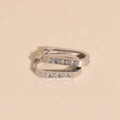 Crystal Oblong Huggie Hoop Earrings 2