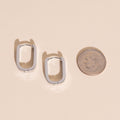 Titanium Smooth Oblong Huggie Hoop Earrings - FeatherTUFF™ 9