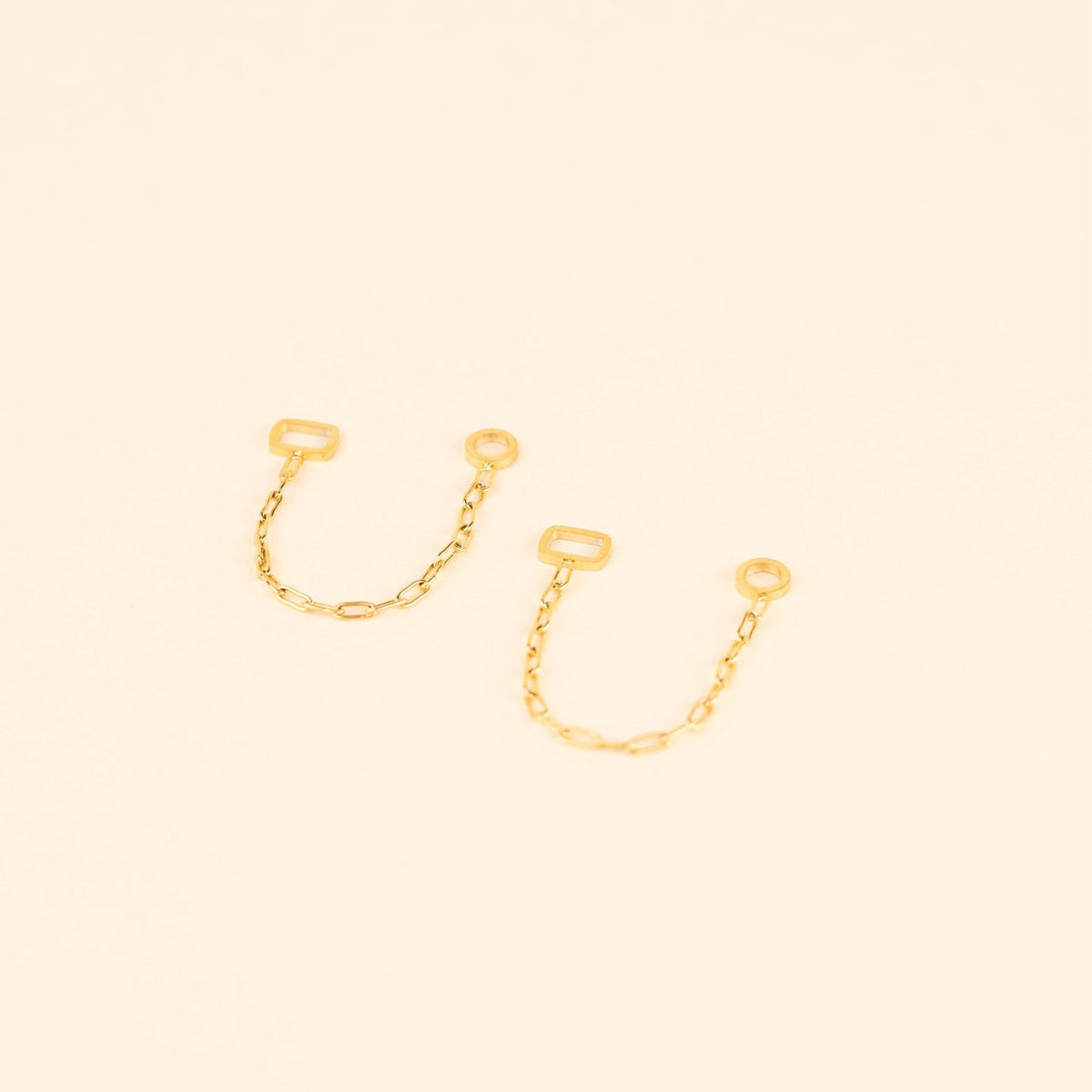 Paperclip Chain Huggie Hoop Chains