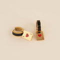 Ace of Hearts Chunky Huggie Hoop Charms 5