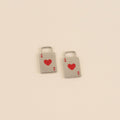 Ace of Hearts Chunky Huggie Hoop Charms 2