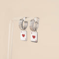 Ace of Hearts Chunky Huggie Hoop Charms 6