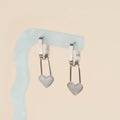 Paperclip Heart Huggie Hoop Charms 5