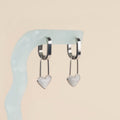 Paperclip Heart Huggie Hoop Charms 3