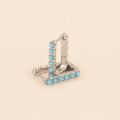 Turquoise Rectangle Huggie Hoop Earrings 5