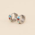 Gemstone Super Chunky Huggie Hoop Earrings 3