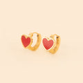 Red Heart 3D Huggie Hoop Earrings 5