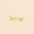 Crystal Leaf Stud Earrings 1