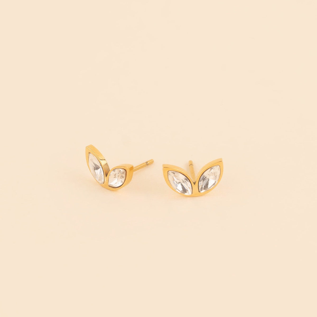 Crystal Leaf Stud Earrings