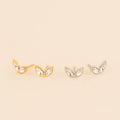 Crystal Leaf Stud Earrings 5