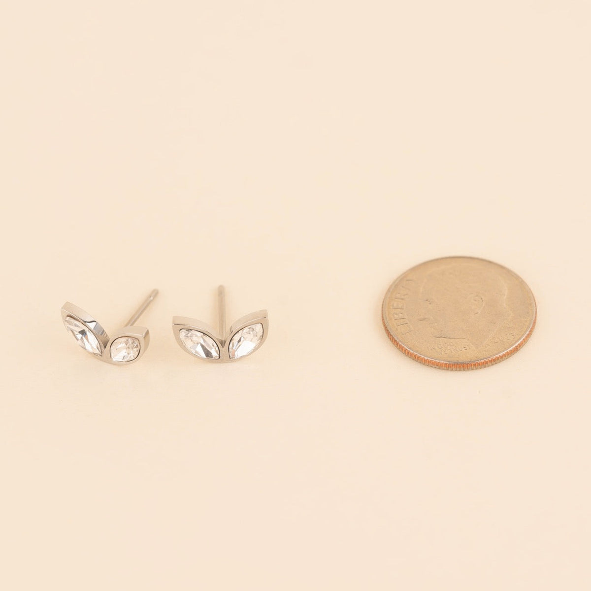 Crystal Leaf Stud Earrings