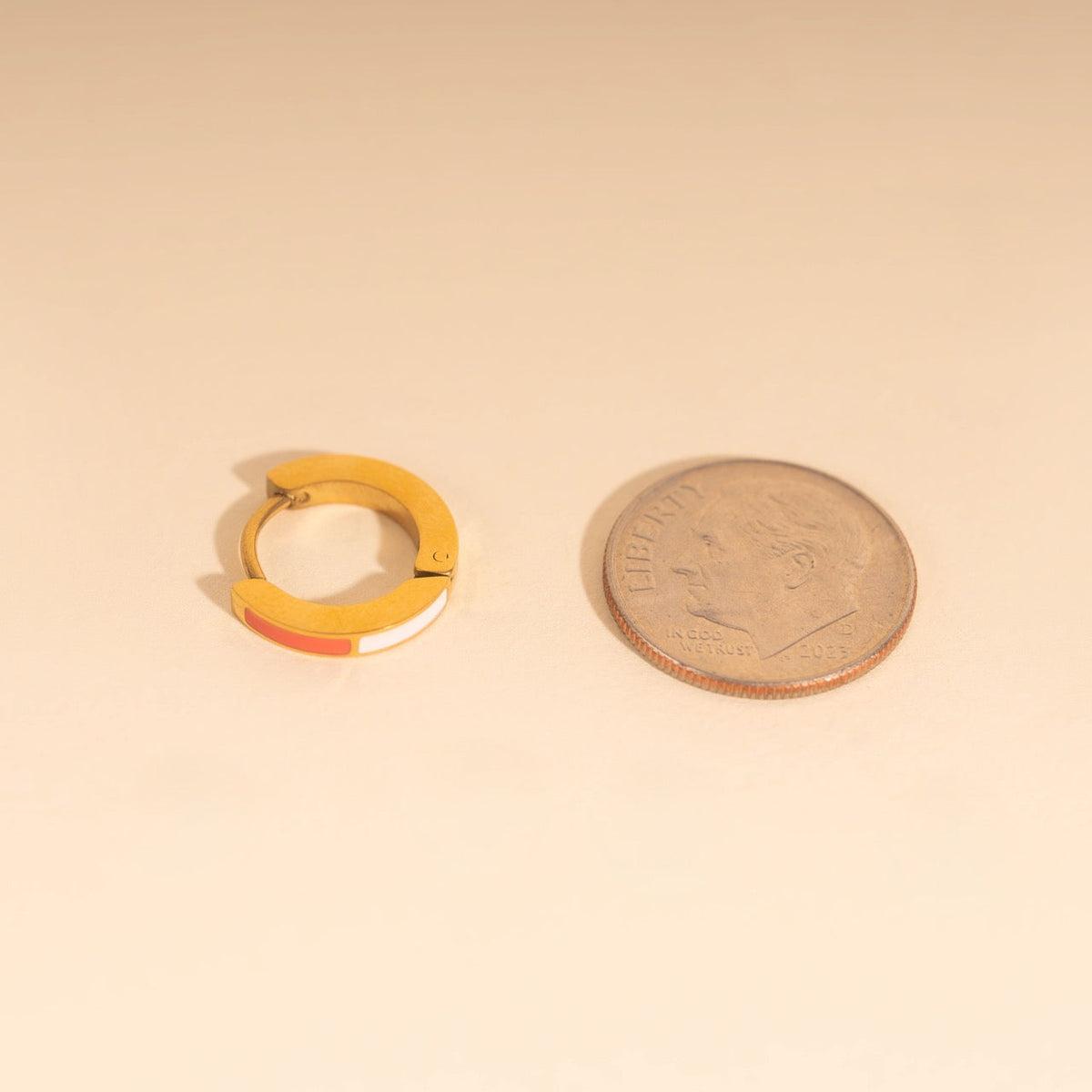 Split Color Huggie Hoop Earrings