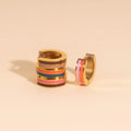 Striped Chunky Huggie Hoop Earrings 7
