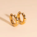 Pearl Chunky Rounded Huggie Hoop Earrings 1