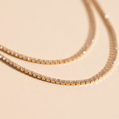 Micro Tennis Necklace, by Oh Clementine