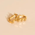 Stacked Rope Bow Oblong 3D Huggie Hoop Earrings 2