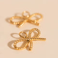 Rope Bow Huggie Hoop Charms 3